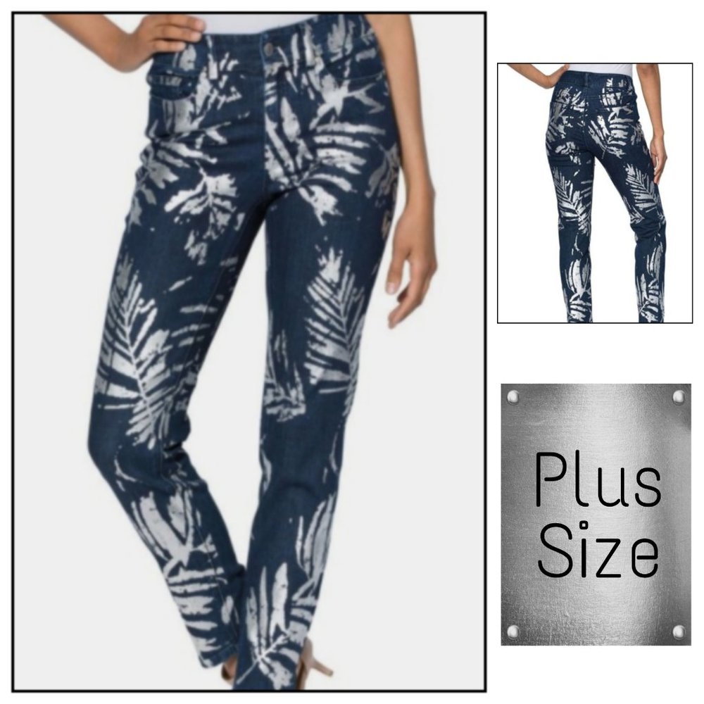 Foil Print Stretch Jeans